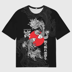 Женская футболка oversize 3D Бойцовые петушки истребители демонов