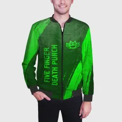 Мужской бомбер 3D Five Finger Death Punch - green gradient вертикально - фото 2