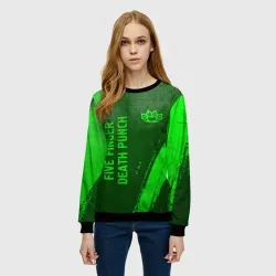 Женский свитшот 3D Five Finger Death Punch - green gradient вертикально - фото 2