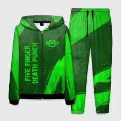 Мужской костюм 3D Five Finger Death Punch - green gradient вертикально