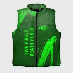 Мужской жилет утепленный 3D Five Finger Death Punch - green gradient вертикально