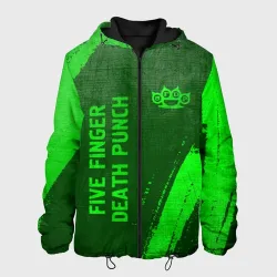 Мужская куртка 3D Five Finger Death Punch - green gradient вертикально