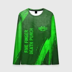 Мужской лонгслив 3D Five Finger Death Punch - green gradient вертикально