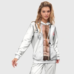 Женский костюм с толстовкой 3D Костюм доктора с накаченным телом - фото 2