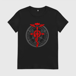 Женская футболка хлопок Стальной алхимик - знак