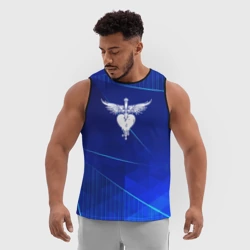 Мужская спортивная майка 3D Bon Jovi blue poly - фото 2