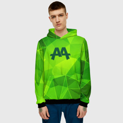 Мужская толстовка 3D Asking Alexandria green poly - фото 2