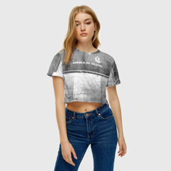 Женская футболка Crop-top 3D Angels of Death - grey gradient посередине - фото 2