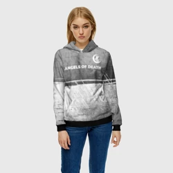 Женская толстовка 3D Angels of Death - grey gradient посередине - фото 2