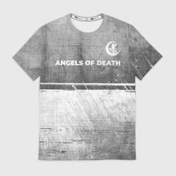 Мужская футболка 3D Angels of Death - grey gradient посередине