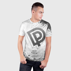 Мужская футболка 3D Slim Deep Purple - white gradient - фото 2