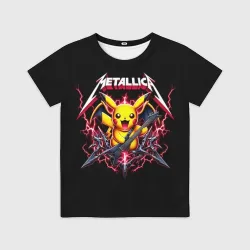 Детская футболка 3D Metallica - cool Pikachu