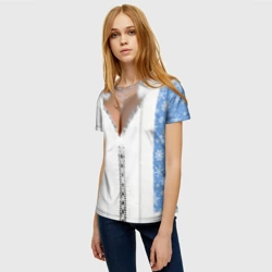 Женская футболка 3D Костюм снегурочки на новый год - фото 2