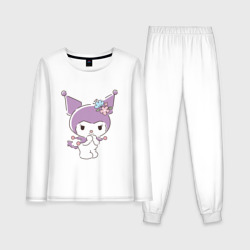 Женская пижама с лонгсливом хлопок Куроми с цветочками