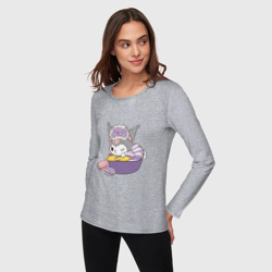 Женский лонгслив хлопок Куроми с макарунами - фото 2