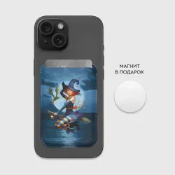 Картхолдер Magsafe магнитный Ведьма на метле с драконом  - фото 2