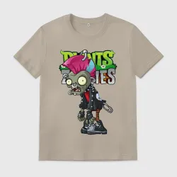 Мужская футболка хлопок Plants vs. Zombies - зомби панк