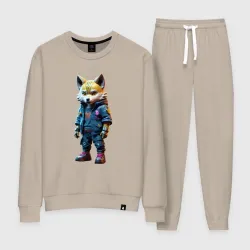 Женский костюм хлопок Уличный лисёнок - нейроарт