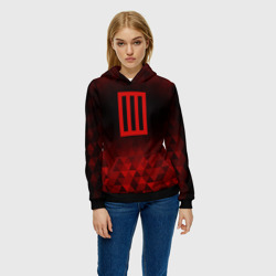 Женская толстовка 3D Paramore red poly - фото 2