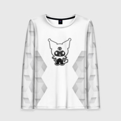 Женский лонгслив 3D Kuromi white poly