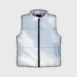 Детский жилет утепленный 3D Светлый бело-голубой