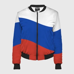 Женский бомбер 3D Флаг России волной