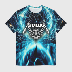 Мужская футболка 3D Neon glow - Metallica