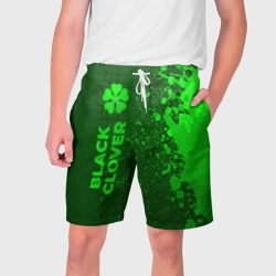 Мужские шорты 3D Black Clover - green gradient по-вертикали