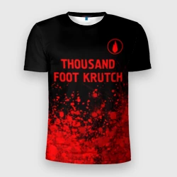 Мужская футболка 3D Slim Thousand Foot Krutch - red gradient посередине