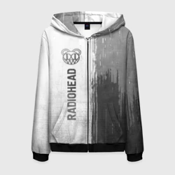 Мужская толстовка 3D на молнии Radiohead - white gradient по-вертикали