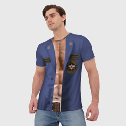 Мужская футболка 3D Форма  пожарного спасателя МЧС  - фото 2