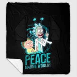 Плед с рукавами Rick and Morty - peace among worlds