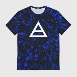 Мужская футболка 3D Thirty Seconds to Mars blue energy