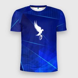 Мужская футболка 3D Slim Hollywood Undead blue poly