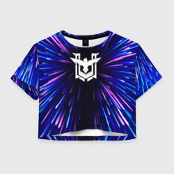 Женская футболка Crop-top 3D Free Fire neon energy