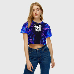 Женская футболка Crop-top 3D Free Fire neon energy - фото 2