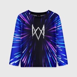 Детский лонгслив 3D Watch Dogs neon energy