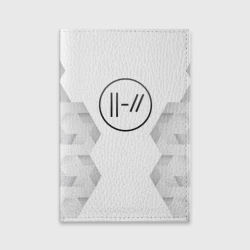 Обложка для паспорта матовая кожа Twenty One Pilots white poly