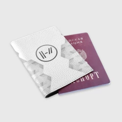 Обложка для паспорта матовая кожа Twenty One Pilots white poly - фото 2