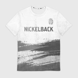 Мужская футболка 3D Nickelback - white gradient посередине