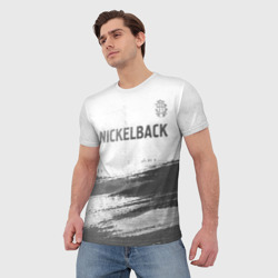 Мужская футболка 3D Nickelback - white gradient посередине - фото 2