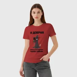 Женская футболка хлопок Добрая но злюсь - фото 2