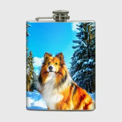 Фляга Шелти зимой в лесу