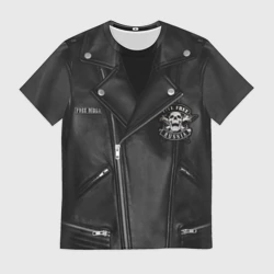 Мужская футболка 3D Косуха байкерская с нашивками