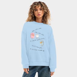 Женский свитшот oversize без начеса хлопок Я спасаю с улиц крыс - фото 2