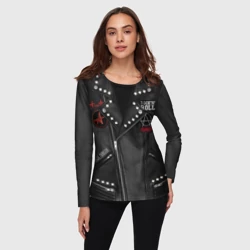 Женский лонгслив 3D Рокерская косуха с нашивками Алиса - фото 2