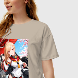 Женская футболка хлопок Oversize Марин Китагава косплей Azur Lane - фото 2