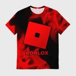 Мужская футболка 3D Roblox - red gradient