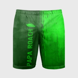 Мужские шорты спортивные Papa Roach - green gradient по-вертикали