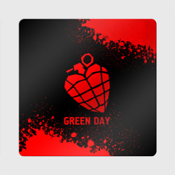 Магнит виниловый Квадрат Green Day - red gradient